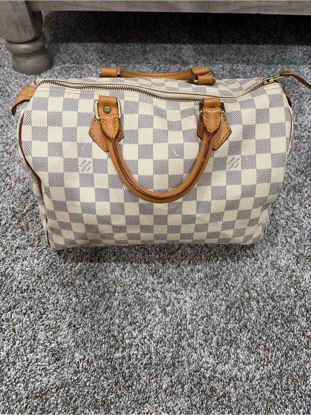 Louis Vuitton Speedy 30 Damier Azur Authentic Made in France